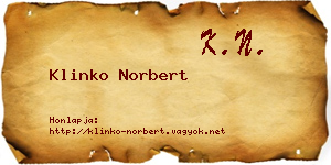 Klinko Norbert névjegykártya
