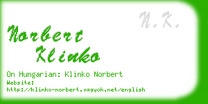 norbert klinko business card